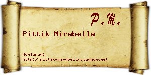 Pittik Mirabella névjegykártya